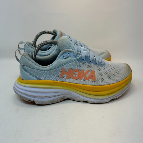 Hoka One One Women Bondi 8  Blue Running Shoes Sneakers Size 9D - Picture 3 of 10